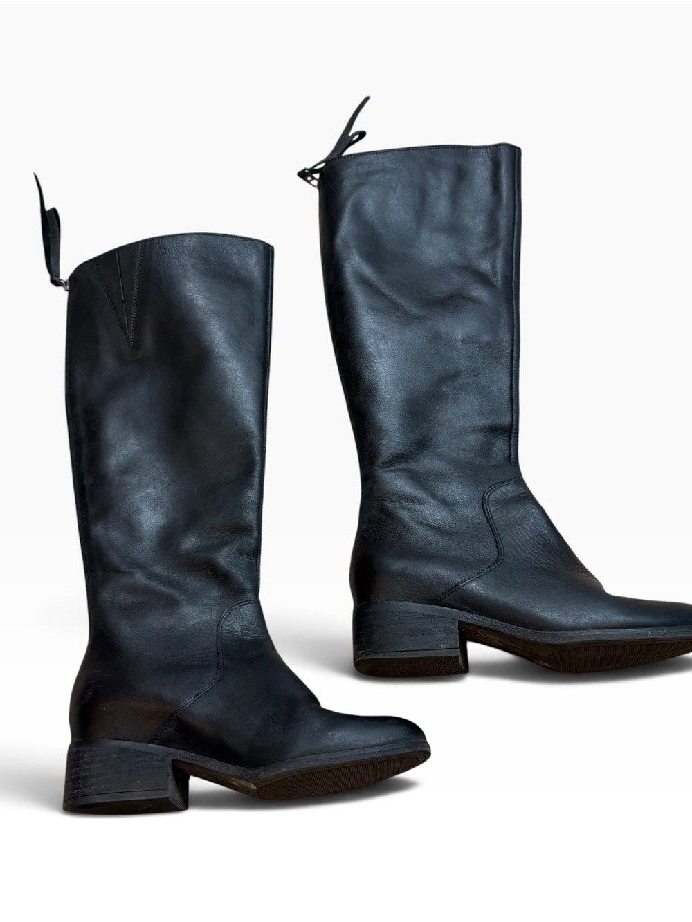 Ladies Franco Sarto Lanesha Tall Black Leather Riding Style Boots Size 5